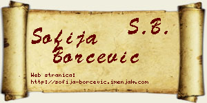 Sofija Borčević vizit kartica